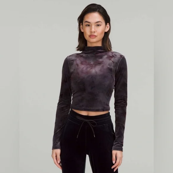 Lululemon All Aligned Mock Neck Long Sleeve Shirt *Crushed Velvet - Picture 1 of 9